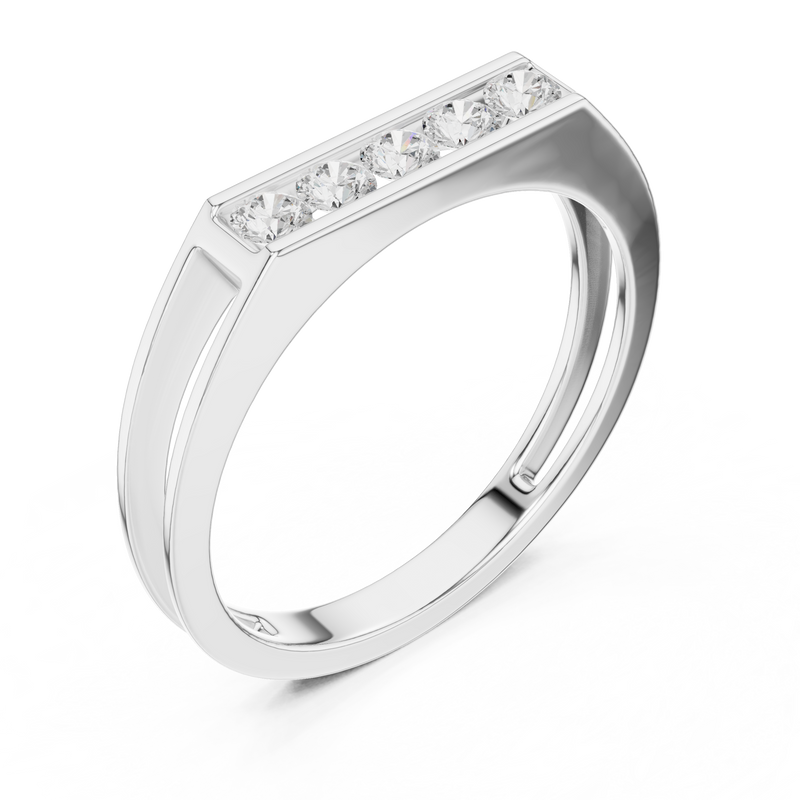 Mens Ring SBMR(16)@7 - White Gold - Image