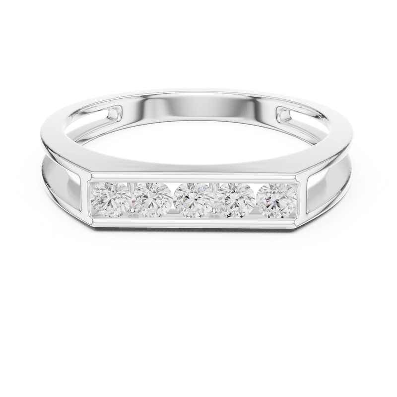 Mens Ring SBMR(16)@7 - White Gold - Image