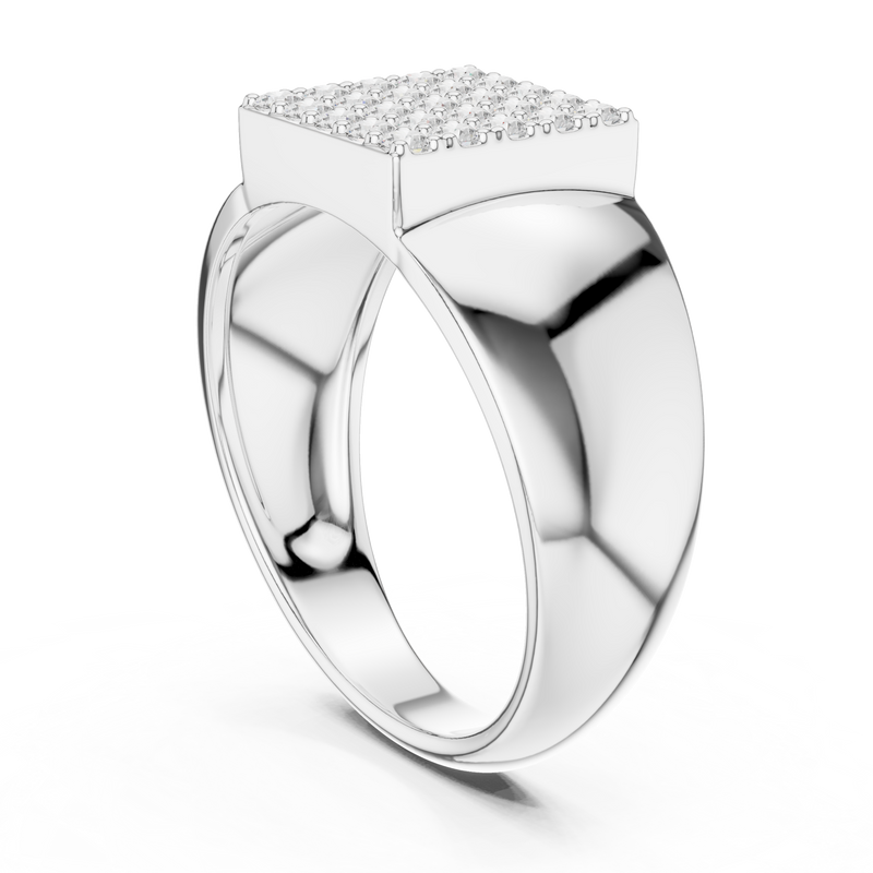 Mens Ring SBMR(18)@7 - White Gold - Image