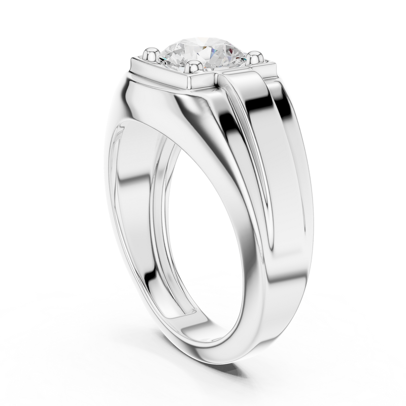 Mens Ring SBMR(21)@7 - White Gold - Image