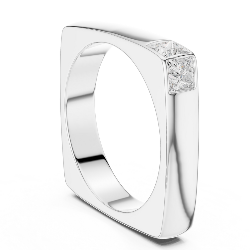 Mens Ring SBMR(26)@7 - White Gold - Image