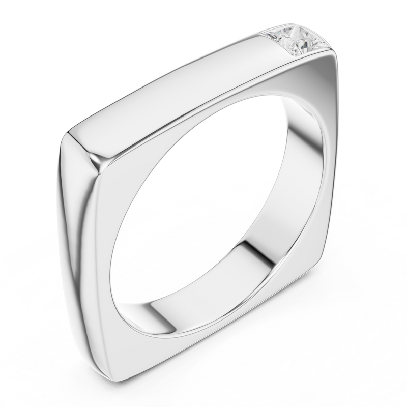 Mens Ring SBMR(26)@7 - White Gold - Image