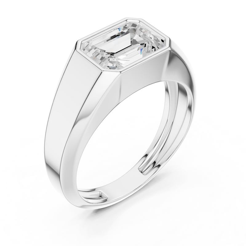 Mens Ring SBMR(28)@7 - White Gold - Image