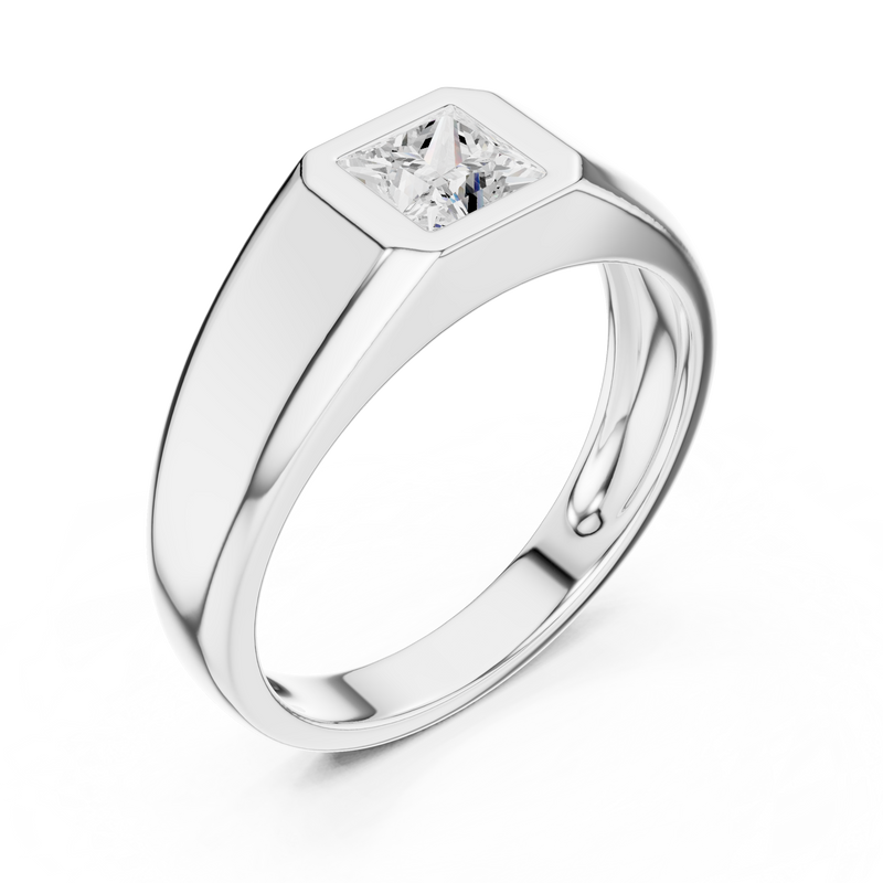 Mens Ring SBMR(29)@7 - White Gold - Image