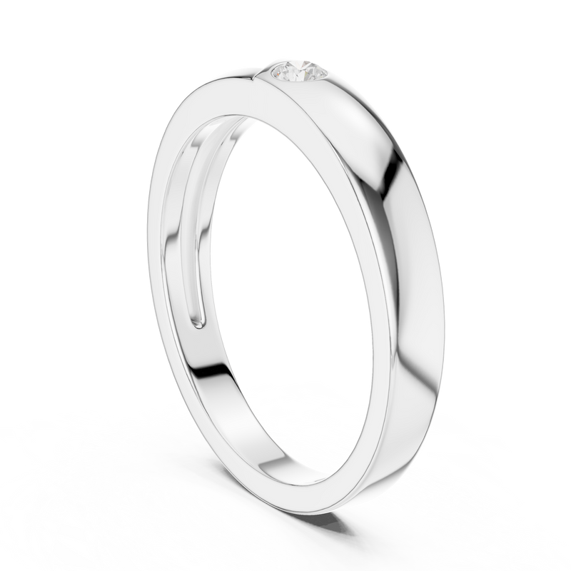 Mens Ring SBMR(32)@7 - White Gold - Image