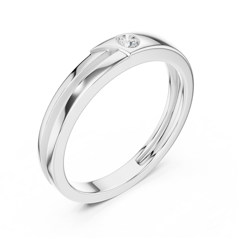 Mens Ring SBMR(32)@7 - White Gold - Image