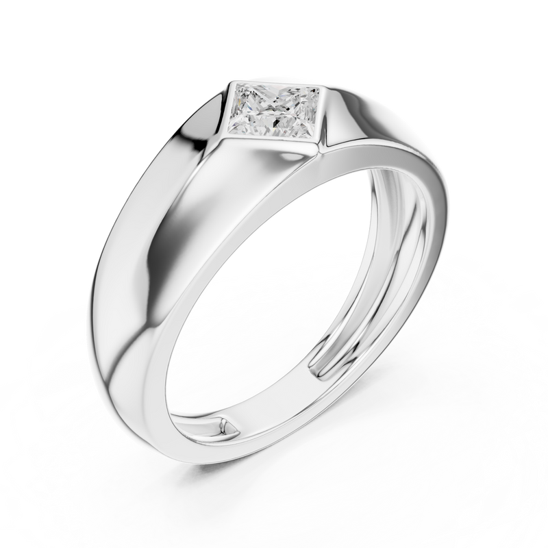 Mens Ring SBMR(33)@7 - White Gold - Image