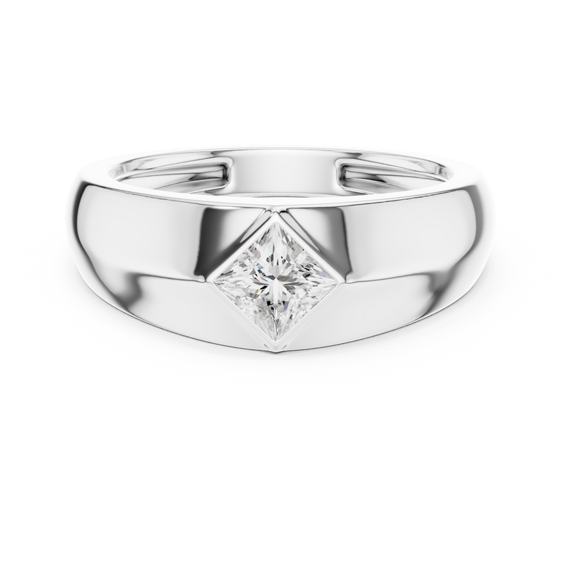 Mens Ring SBMR(33)@7 - White Gold - Image