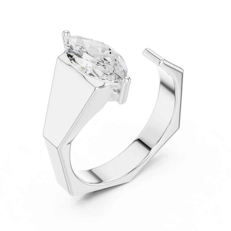Mens Ring SBMR(34)@7 - White Gold - Image