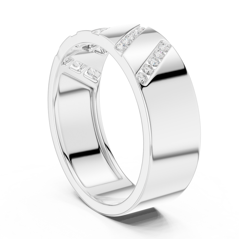Mens Ring SBMR(35)@7 - White Gold - Image