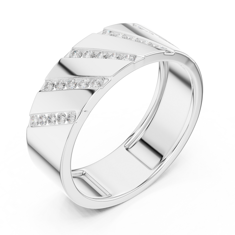 Mens Ring SBMR(35)@7 - White Gold - Image