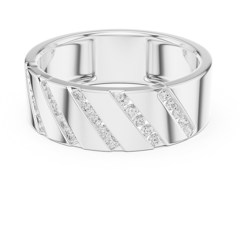 Mens Ring SBMR(35)@7 - White Gold - Image