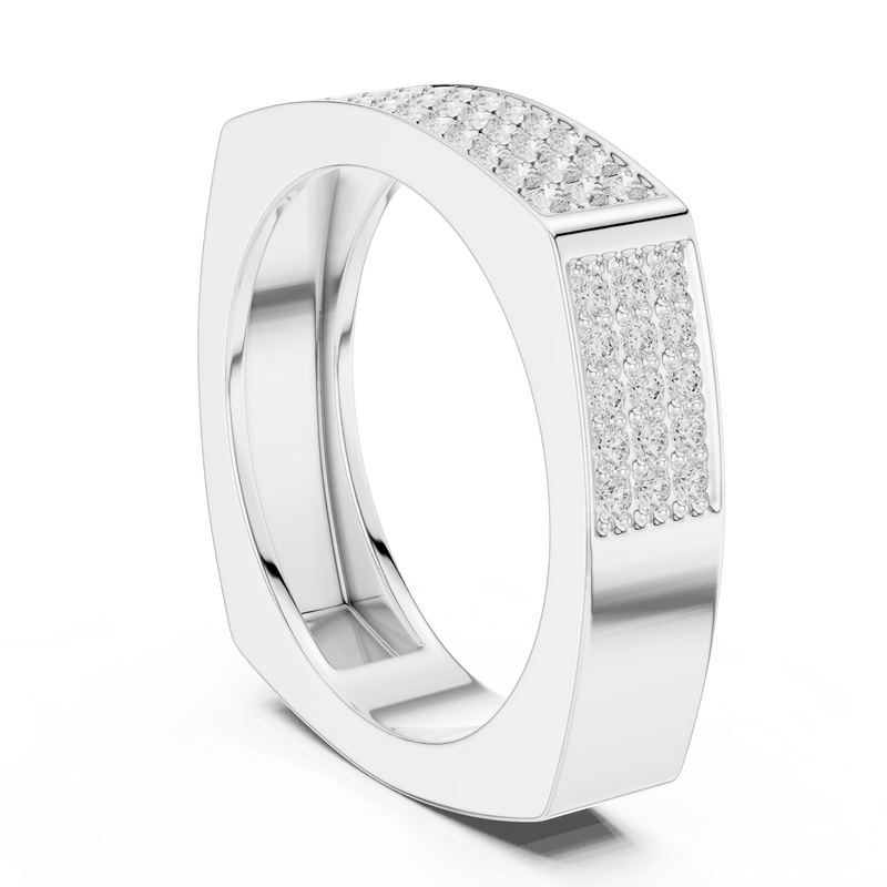Mens Ring SBMR(36)@7 - White Gold - Image