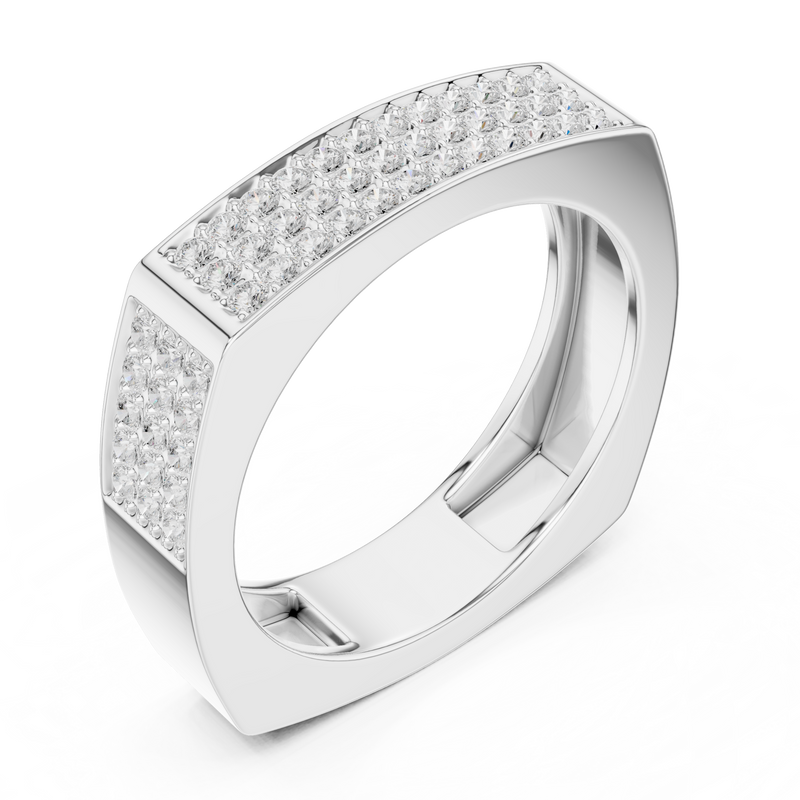 Mens Ring SBMR(36)@7 - White Gold - Image