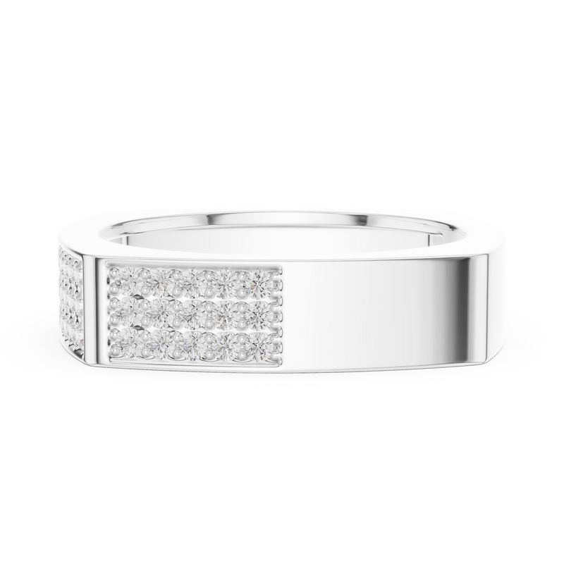 Mens Ring SBMR(36)@7 - White Gold - Image