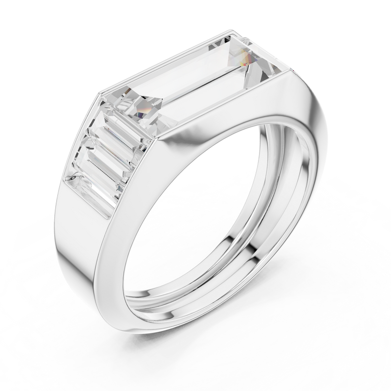 Mens Ring SBMR(37)@7 - White Gold - Image