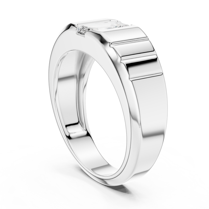 Mens Ring SBMR(39)@7 - White Gold - Image