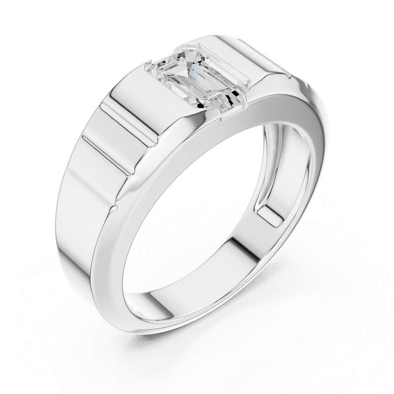 Mens Ring SBMR(39)@7 - White Gold - Image