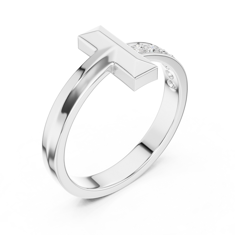 Mens Ring SBMR(3)@7 - White Gold - Image