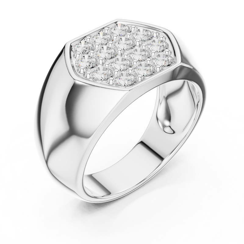 Mens Ring SBMR(40)@7 - White Gold - Image