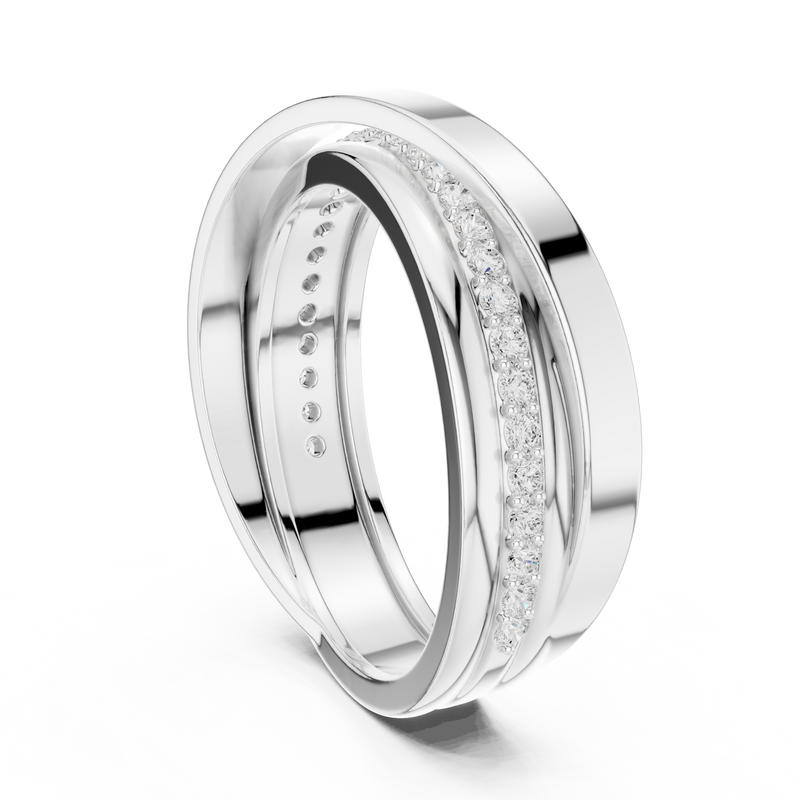 Mens Ring SBMR(41)@7 - White Gold - Image