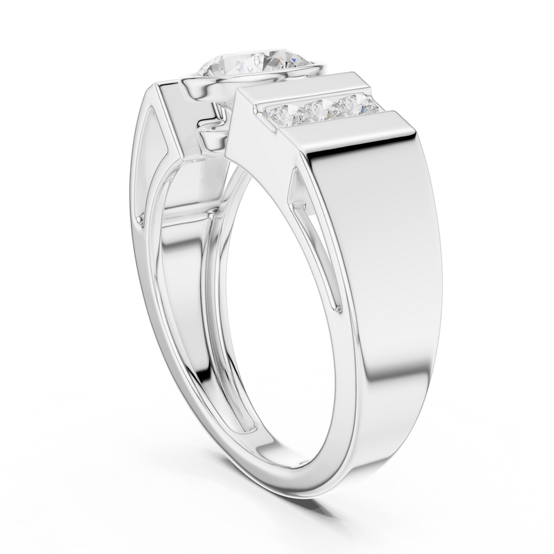Mens Ring SBMR(43)@7 - White Gold - Image
