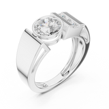 Mens Ring SBMR(43)@7 - White Gold - Image