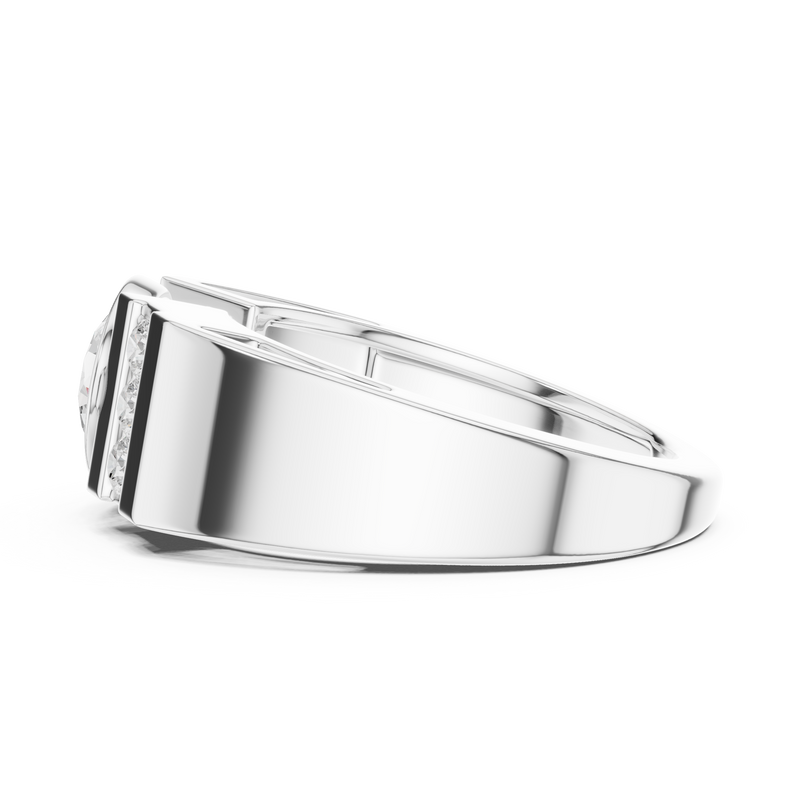 Mens Ring SBMR(43)@7 - White Gold - Image