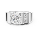 Mens Ring SBMR(43)@7 - White Gold - Image