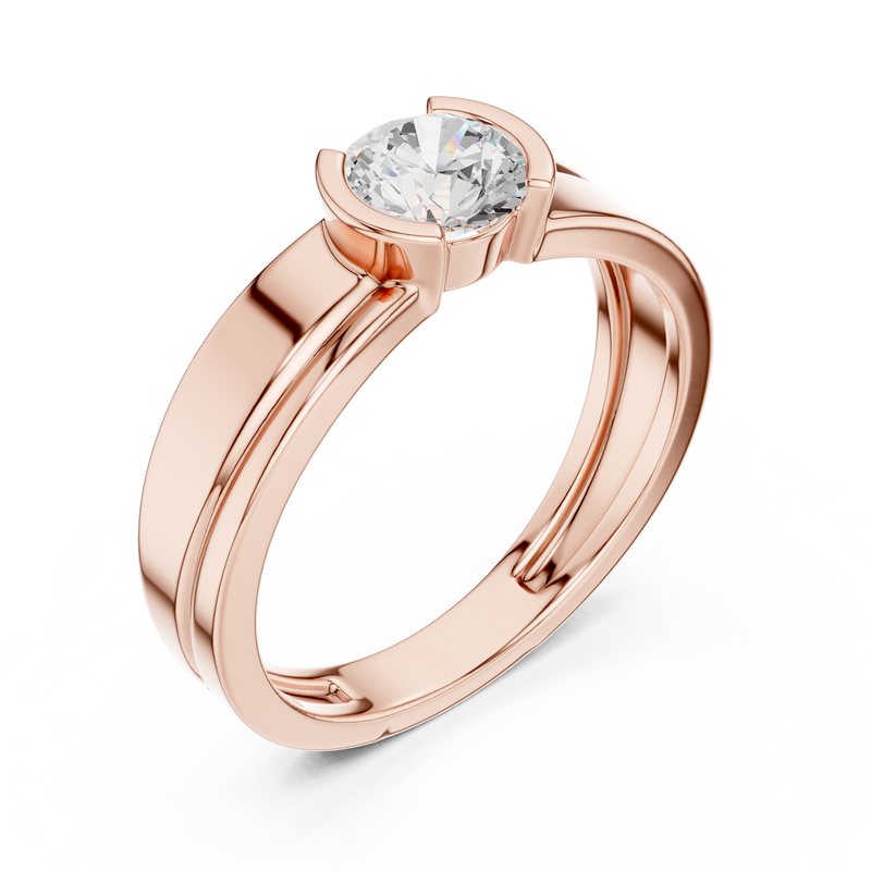 Mens Ring SBMR(44)@7 - Rose Gold - Image