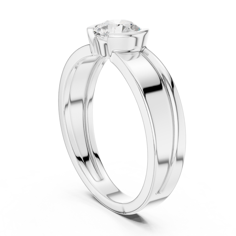 Mens Ring SBMR(44)@7 - White Gold - Image