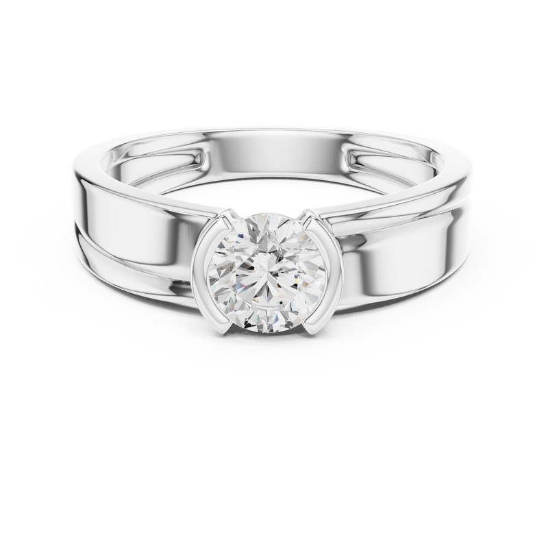 Mens Ring SBMR(44)@7 - White Gold - Image