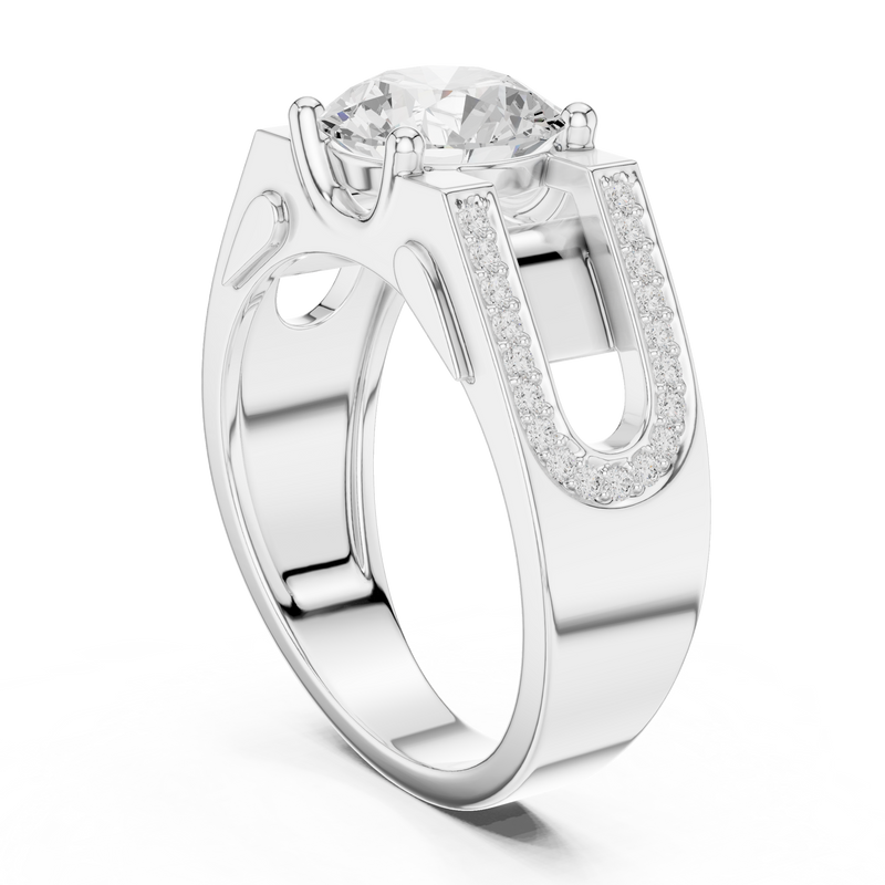 Mens Ring SBMR(45) - White Gold - Image