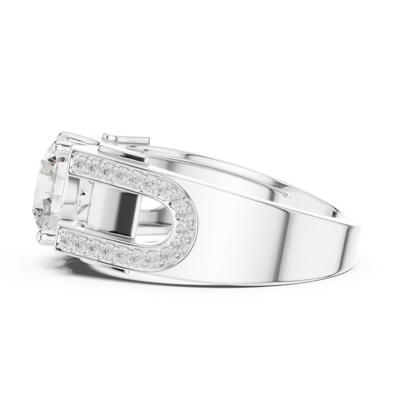 Mens Ring SBMR(45)@7 - White Gold - Image