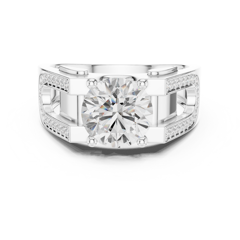 Mens Ring SBMR(45)@7 - White Gold - Image