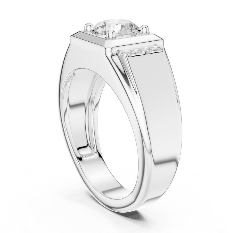 Mens Ring SBMR(47)@7 - White Gold - Image