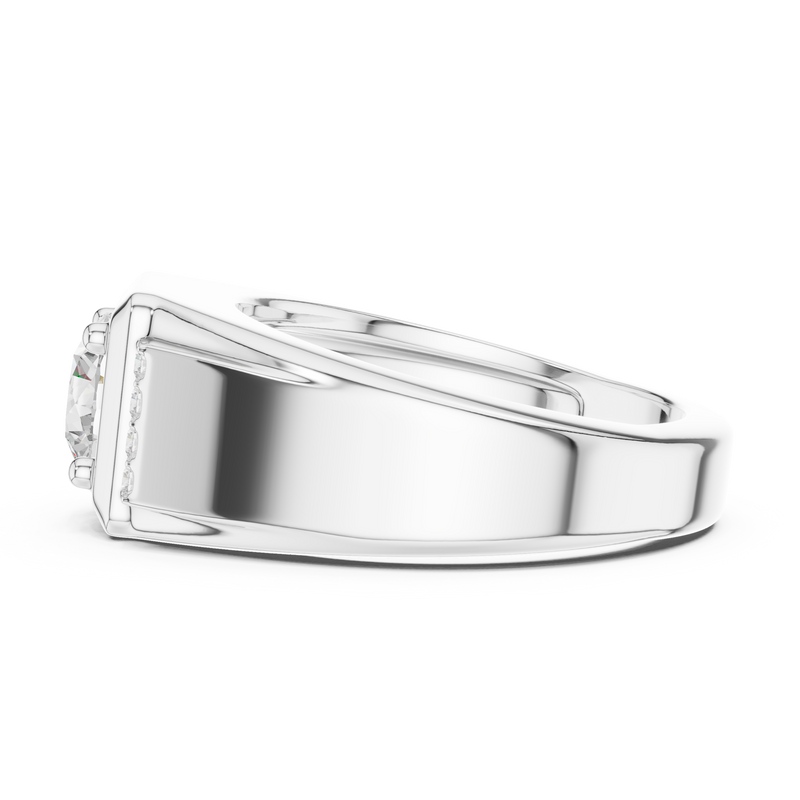 Mens Ring SBMR(47)@7 - White Gold - Image