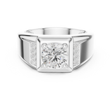 Mens Ring SBMR(47)@7 - White Gold - Image