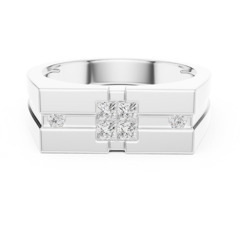 Mens Ring SBMR(48)@7 - White Gold - Image