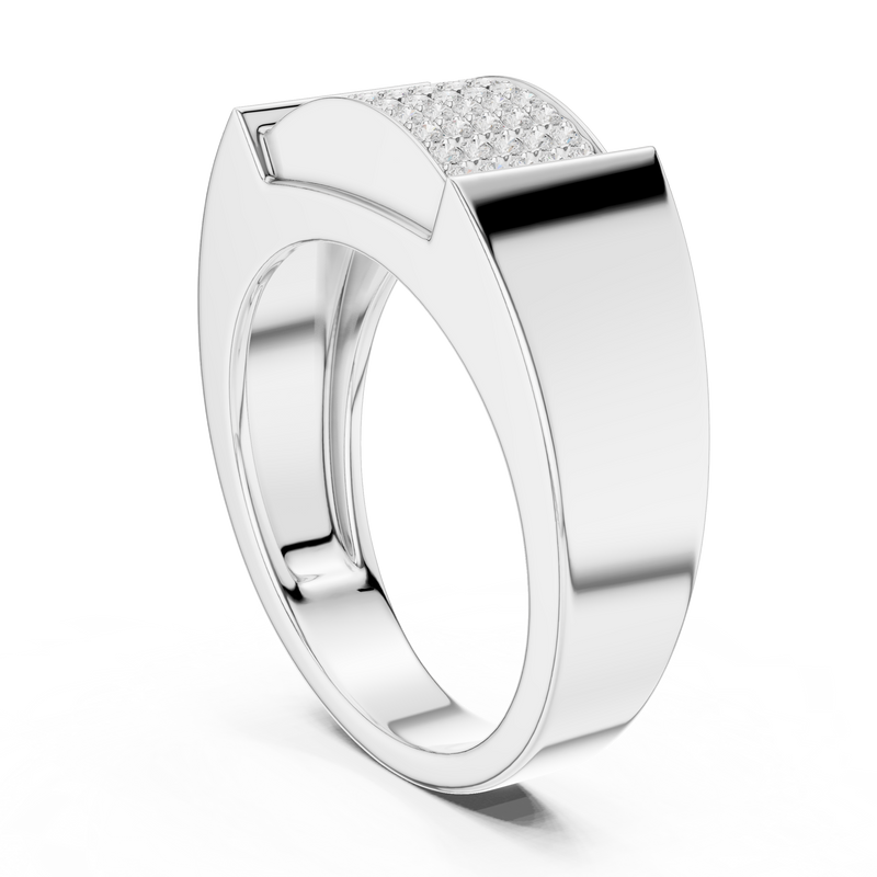 Mens Ring SBMR(49)@7 - White Gold - Image