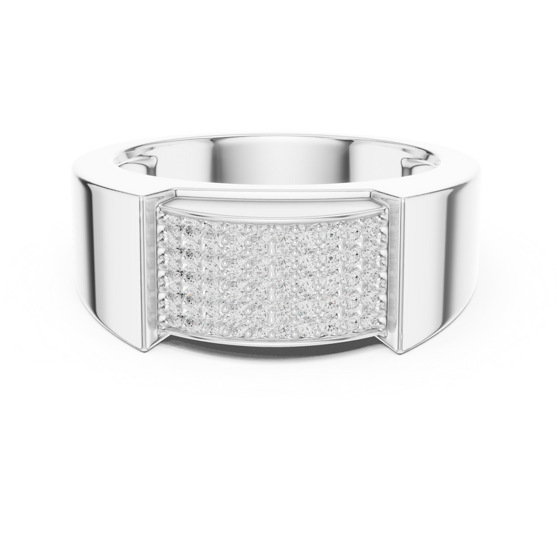 Mens Ring SBMR(49)@7 - White Gold - Image