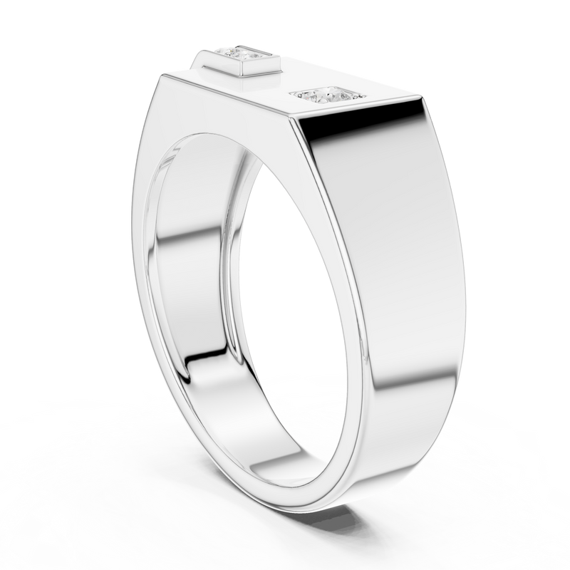 Mens Ring SBMR(4)@7 - White Gold - Image