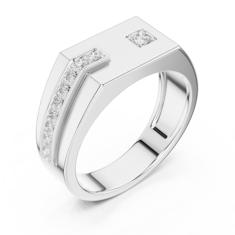 Mens Ring SBMR(4)@7 - White Gold - Image