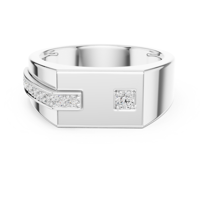Mens Ring SBMR(4)@7 - White Gold - Image