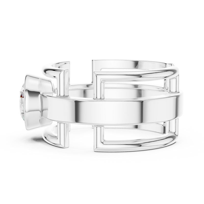 Mens Ring SBMR(6)@7 - White Gold - Image