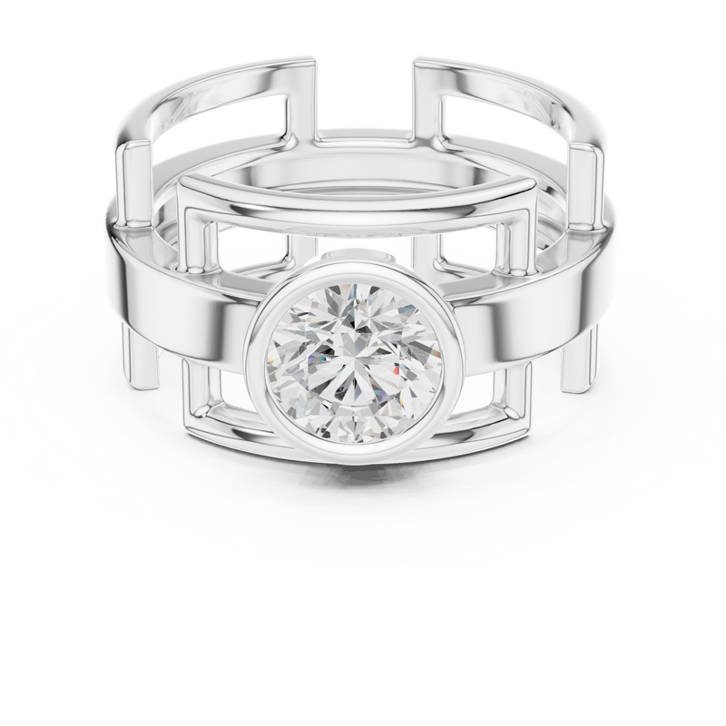 Mens Ring SBMR(6)@7 - White Gold - Image