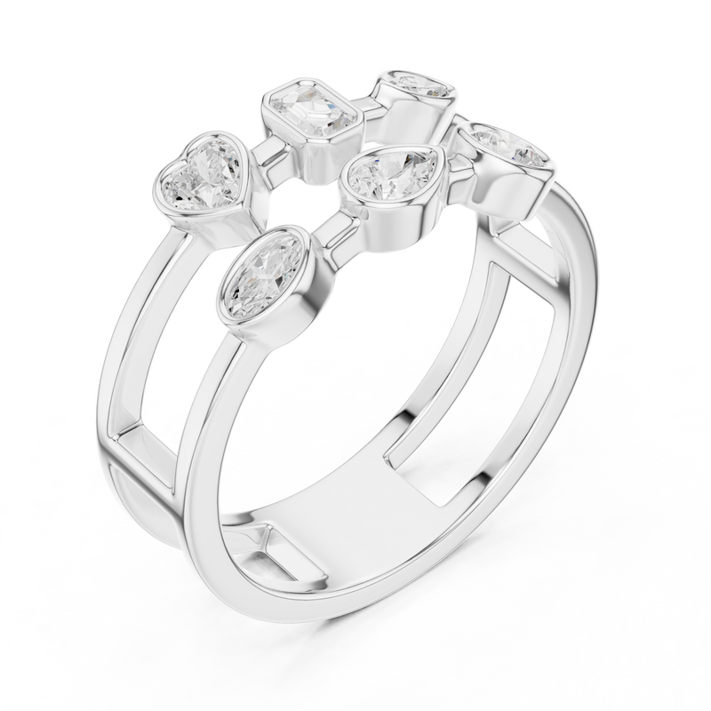 Ladies Ring SBWR(16)@7 - White Gold - Image