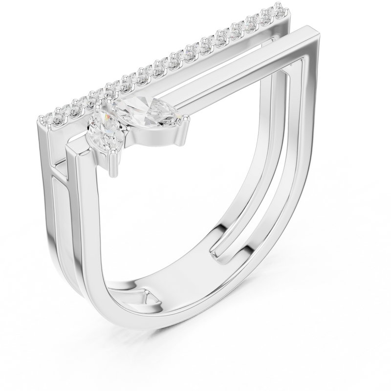 Ladies Ring SBWR(21)@7 - White Gold - Image