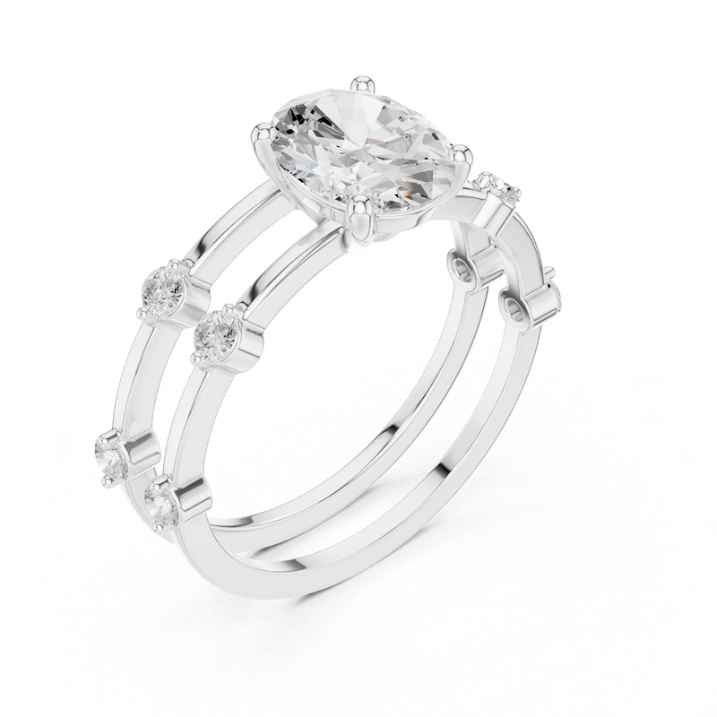 Ladies Ring SBWR(24)@7 - White Gold - Image
