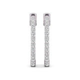 1CTTW In and Out Diamond Hoops, Huggie Hoop Round Earrings Available in 14K White and Yellow Gold for Women